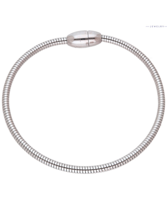 BRANSOLETKA NA RĘKE STALOWA KOLORU SREBNEGO ZAPINANA NA MAGNES